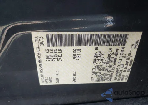 2016 Nissan Maxima 3.5 Sr из США, поврежденный, VIN 1N4AA6AP5GC411084